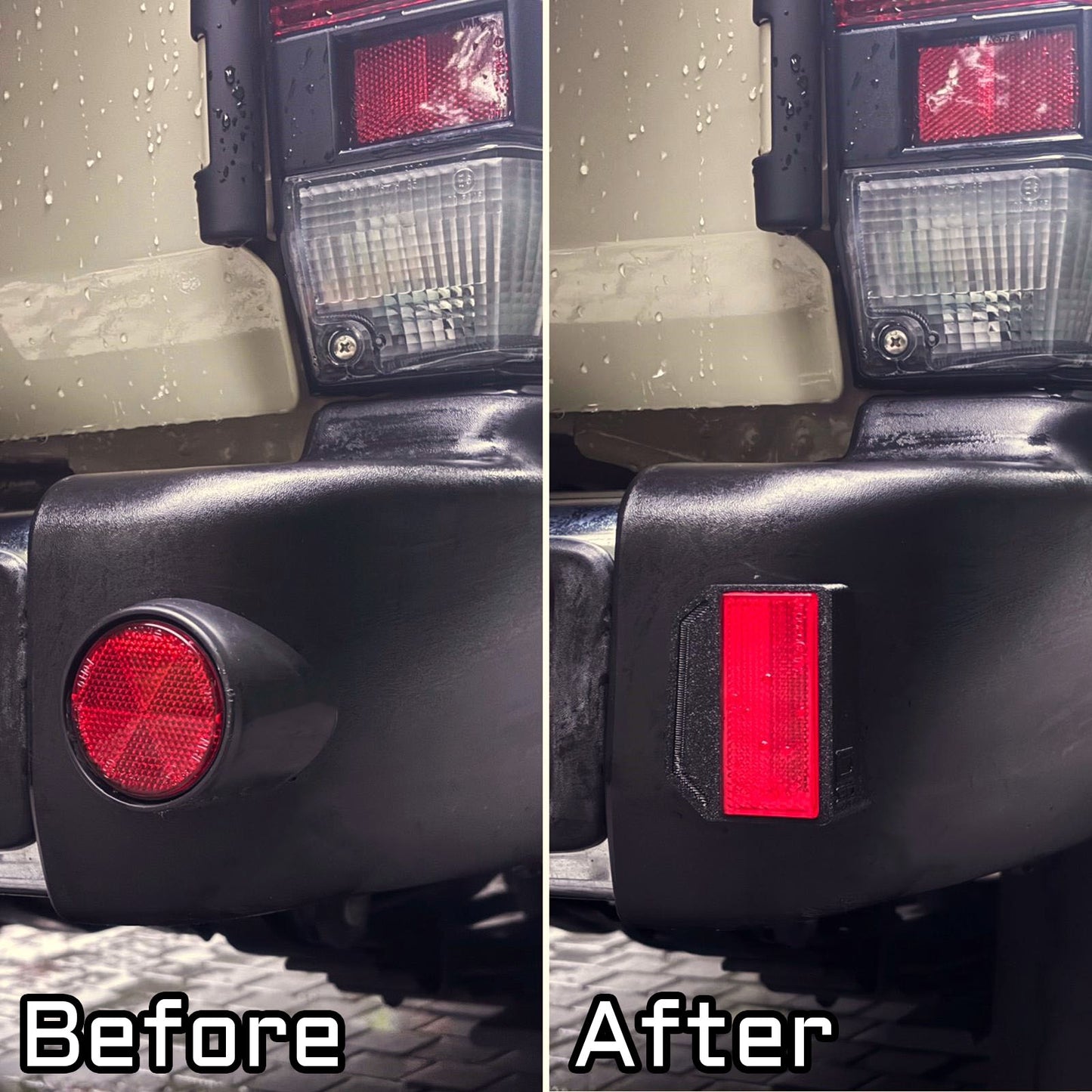 D3D Rear Reflectors for Toyota LandCruiser 76 and 78 Series (Facelift, 2023 onwards)