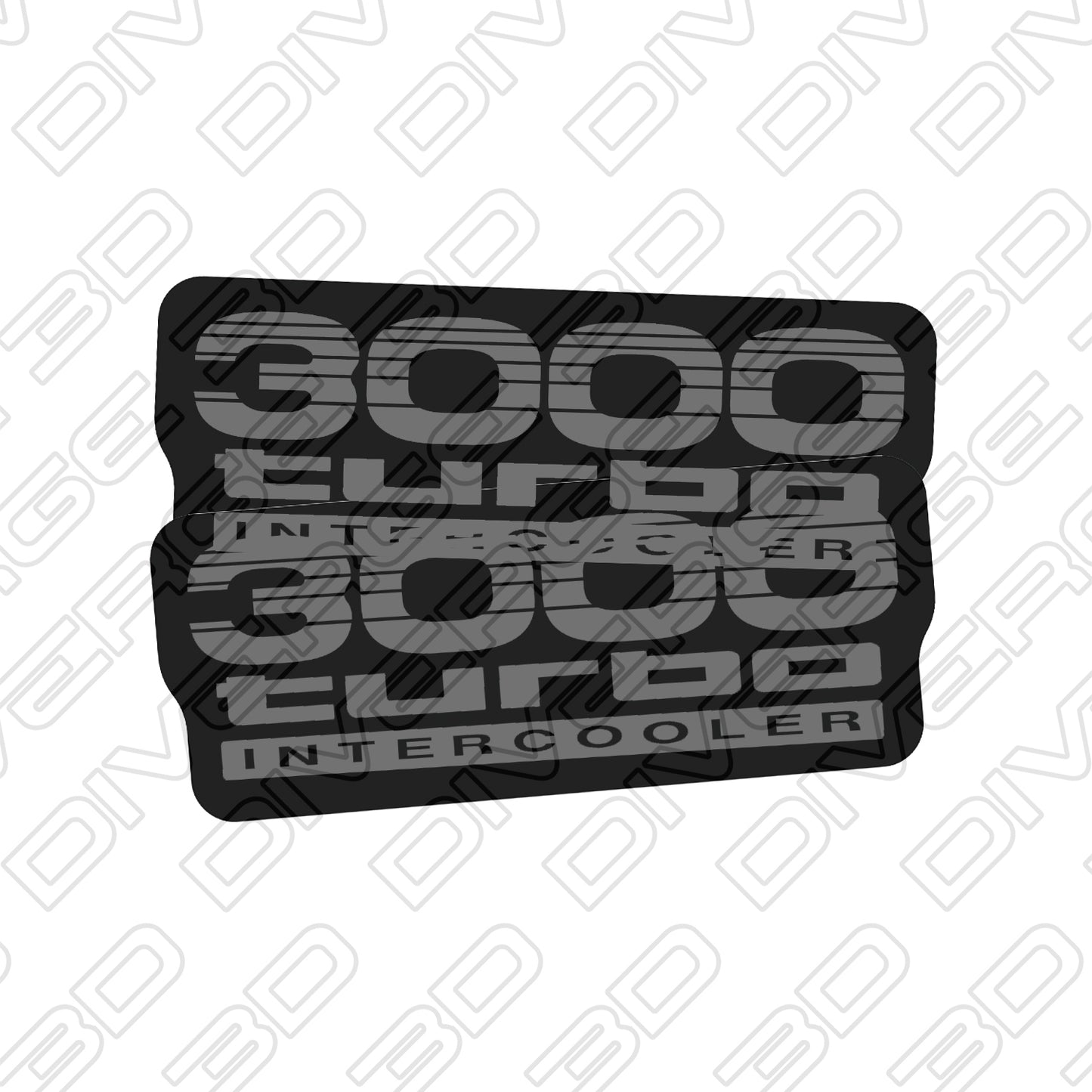 3000 Turbo Intercooler Side Decals for Toyota LandCruiser Prado 120 Series (2002-2009)