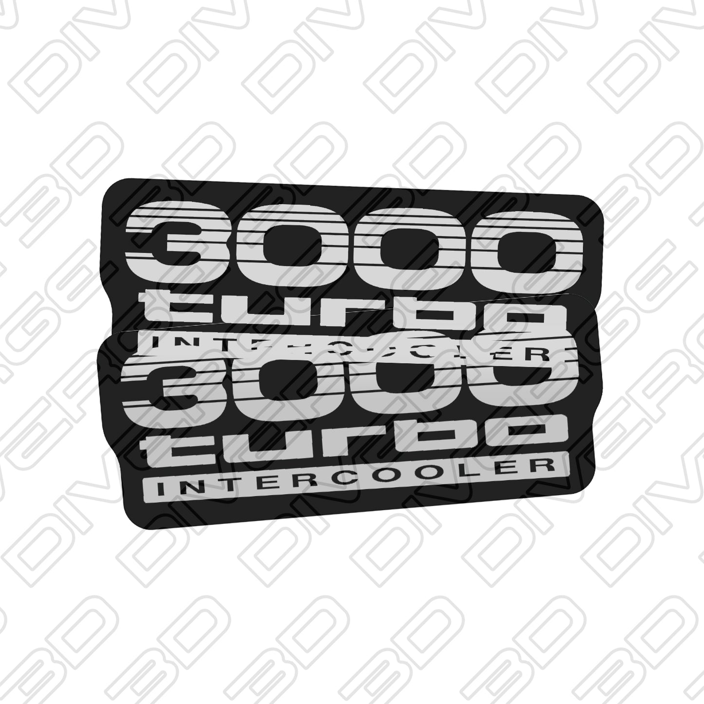 3000 Turbo Intercooler Side Decals for Toyota LandCruiser Prado 120 Series (2002-2009)