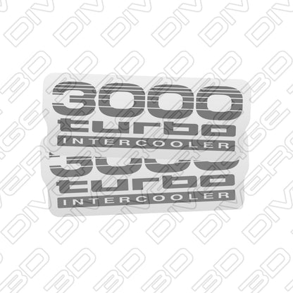 3000 Turbo Intercooler Side Decals for Toyota LandCruiser Prado 90 Series (1996-2002)