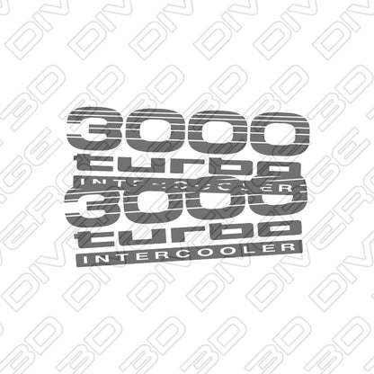 3000 Turbo Intercooler Side Decals for Toyota LandCruiser Prado 120 Series (2002-2009)