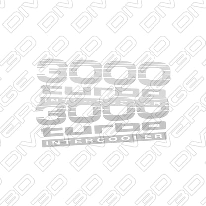 3000 Turbo Intercooler Side Decals for Toyota LandCruiser Prado 120 Series (2002-2009)