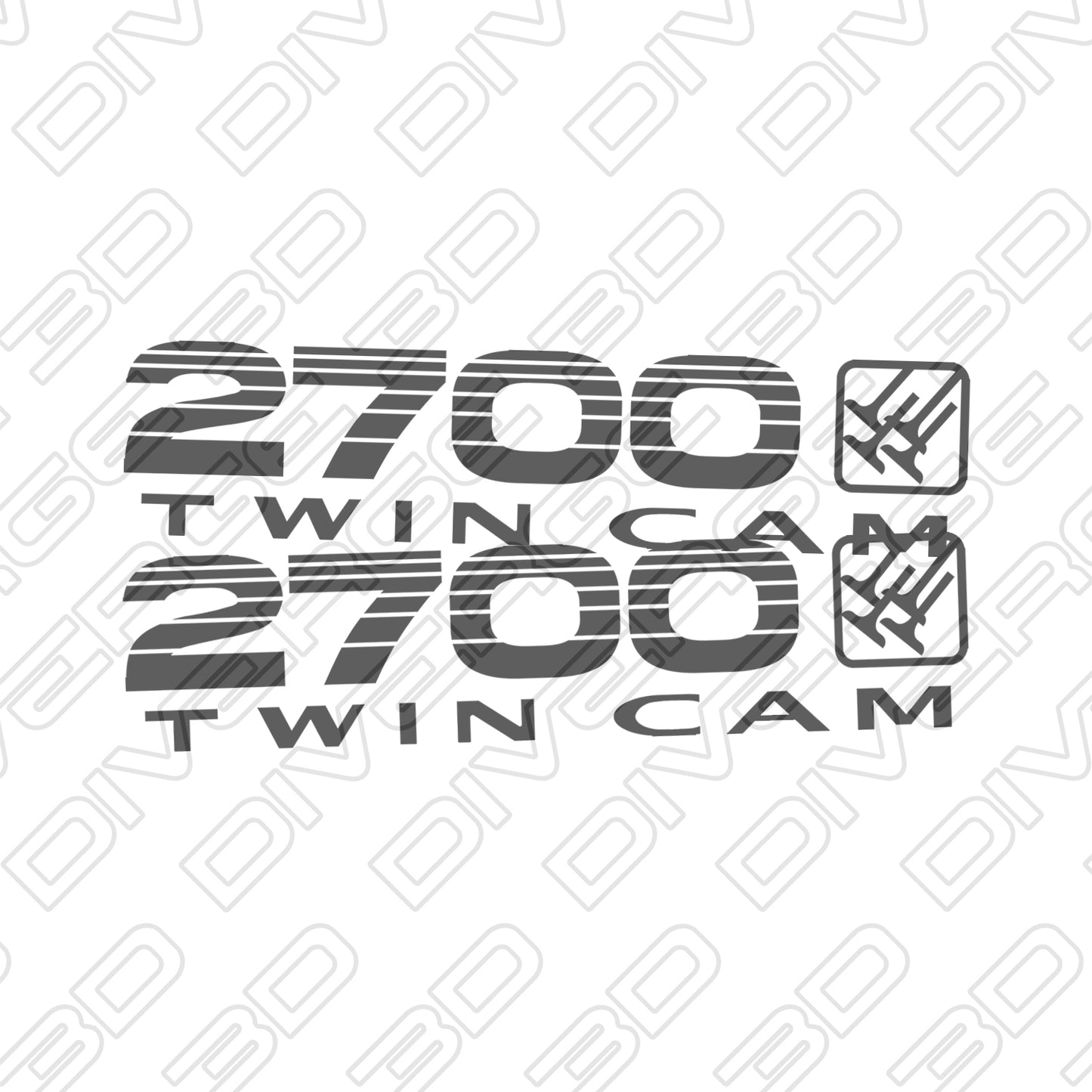 2700 TWIN CAM Side Decals for Toyota LandCruiser Prado 90 Series (1996-2002)