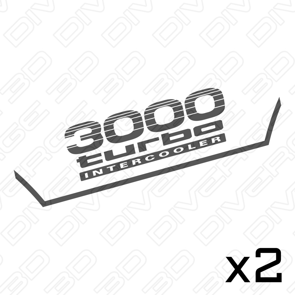 3000 Turbo Intercooler Side Decals (Pair) for Toyota LandCruiser Prado 120 Series (2002-2009)