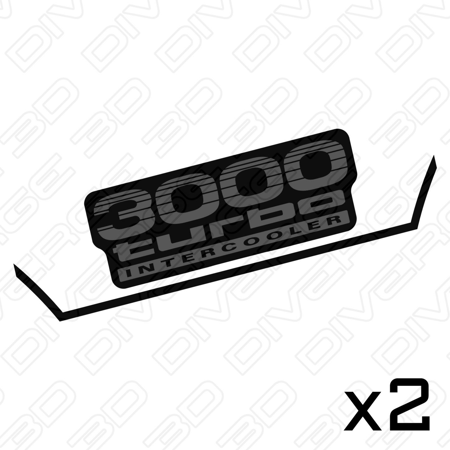 3000 Turbo Intercooler Side Decals (Pair) for Toyota LandCruiser Prado 120 Series (2002-2009)