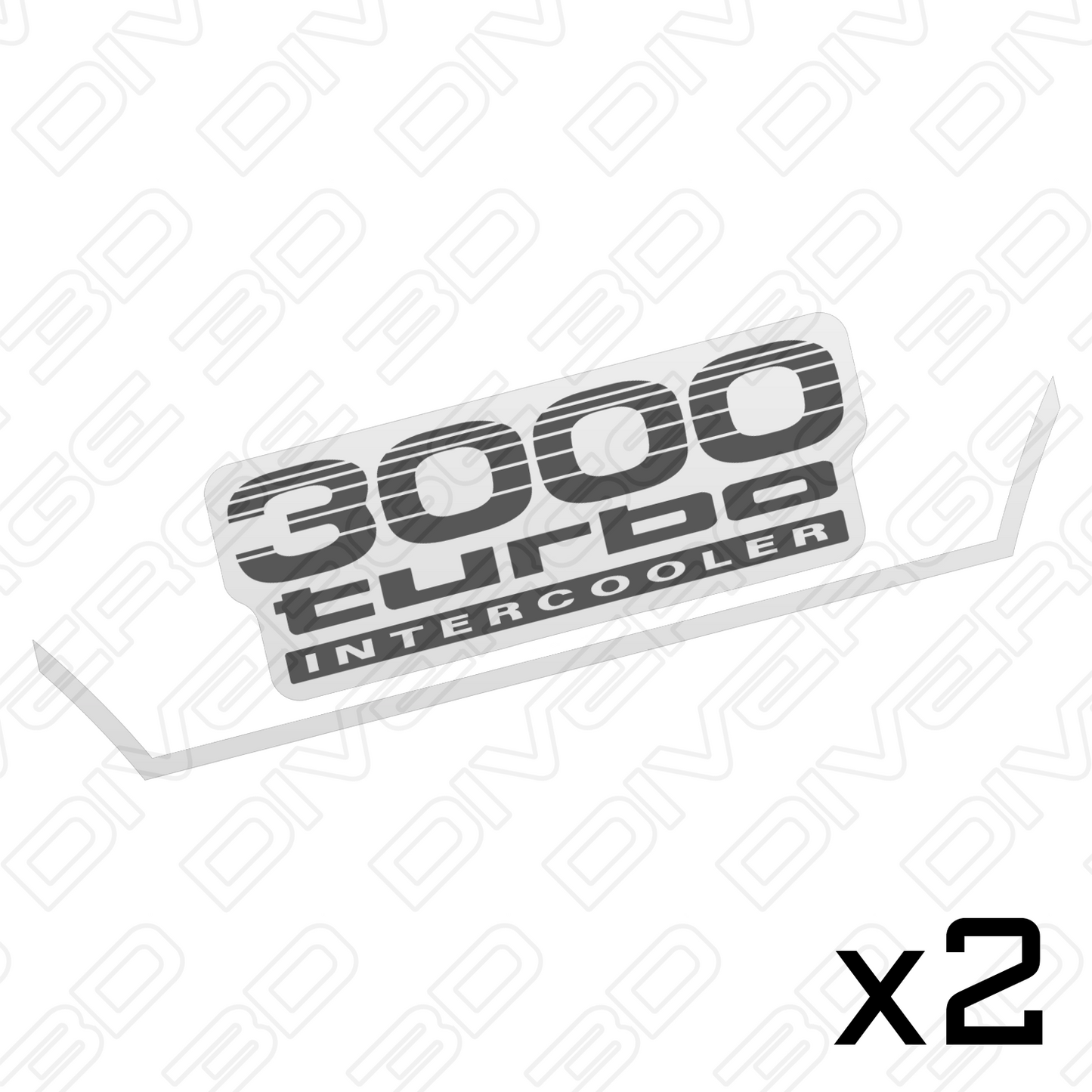 3000 Turbo Intercooler Side Decals (Pair) for Toyota LandCruiser Prado 120 Series (2002-2009)
