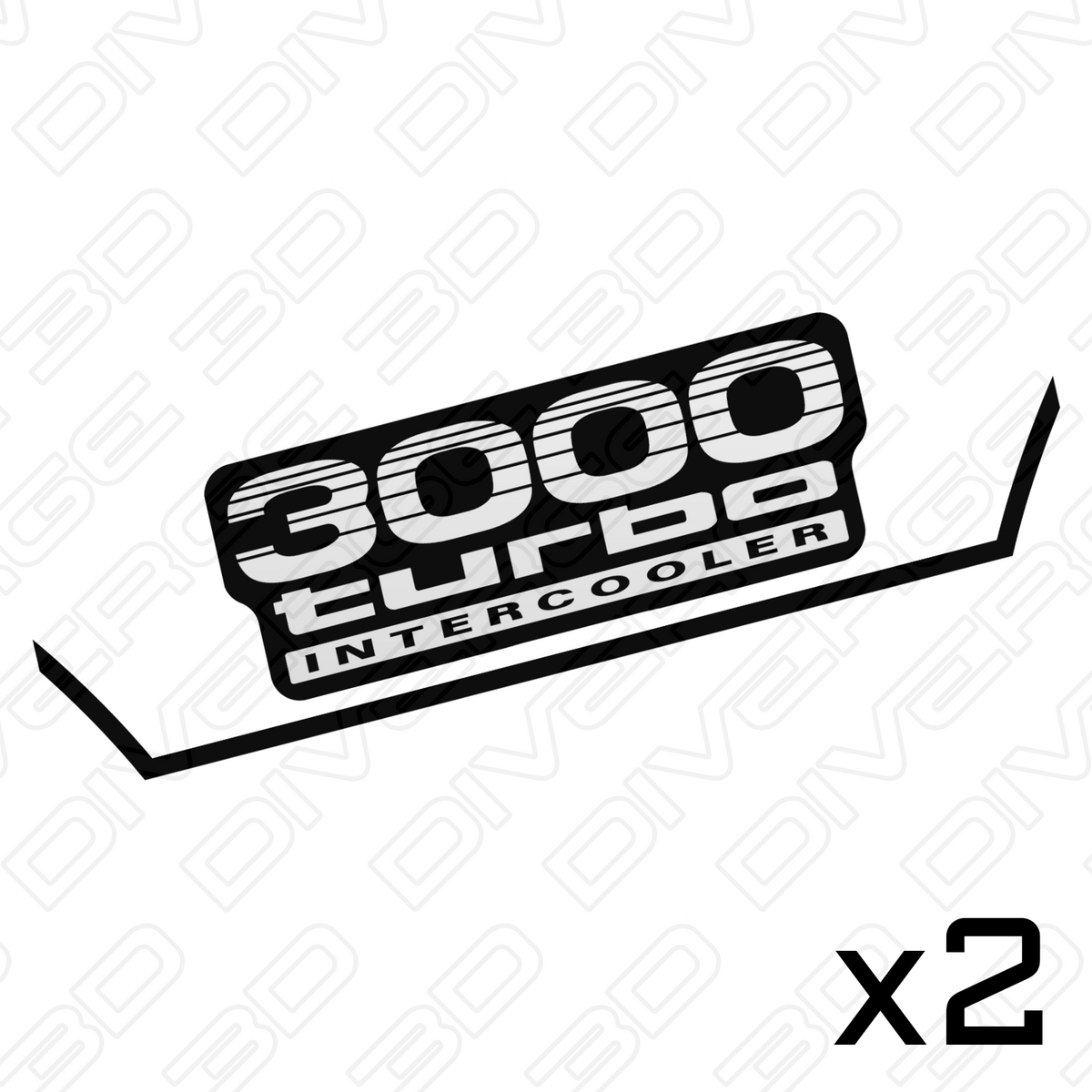 3000 Turbo Intercooler Side Decals (Pair) for Toyota LandCruiser Prado 120 Series (2002-2009)