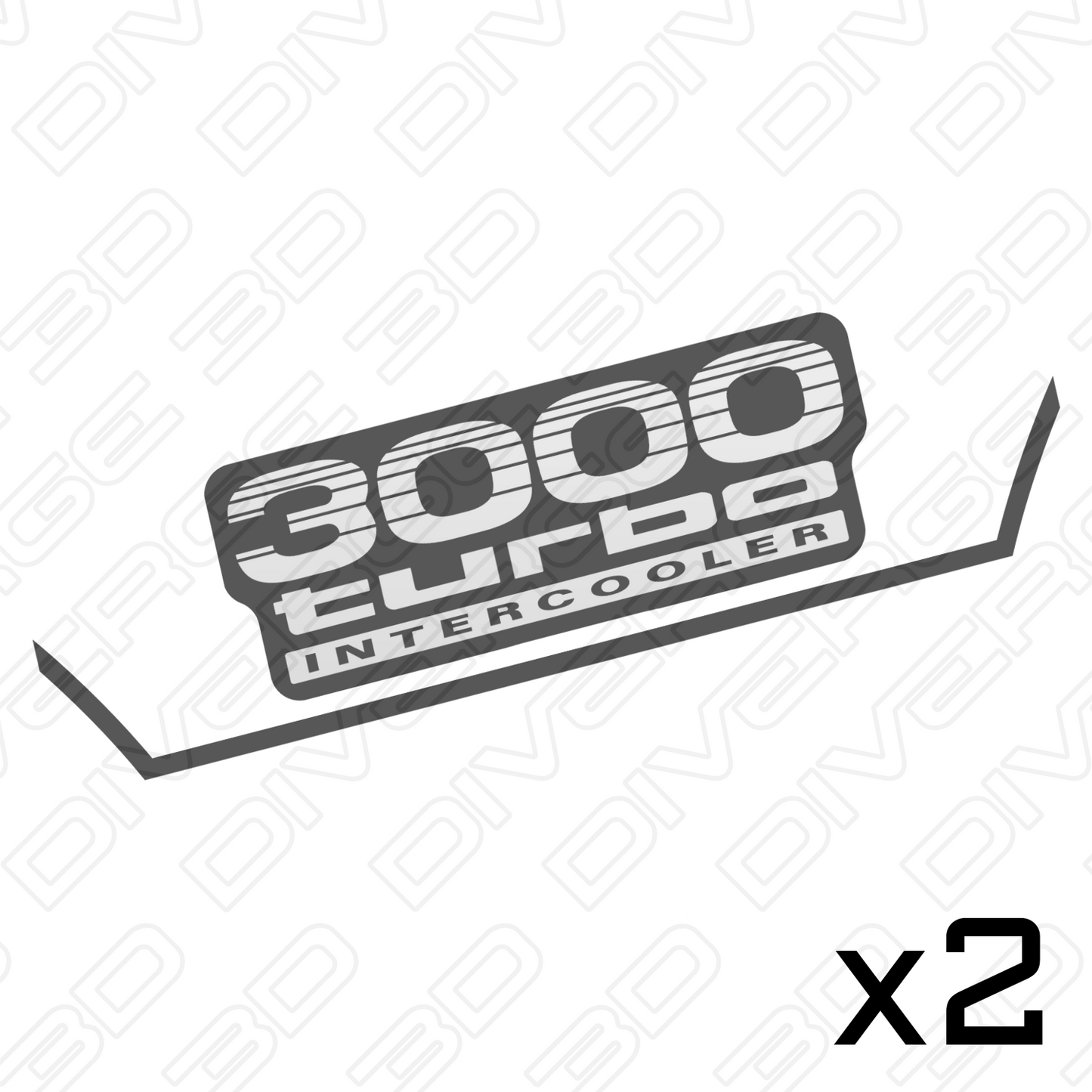 3000 Turbo Intercooler Side Decals (Pair) for Toyota LandCruiser Prado 120 Series (2002-2009)