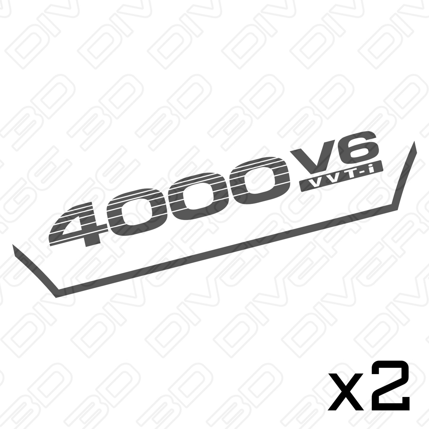 4000 V6 VVT-i Side Decals (Pair) for Toyota LandCruiser Prado 120 Series (2002-2009)