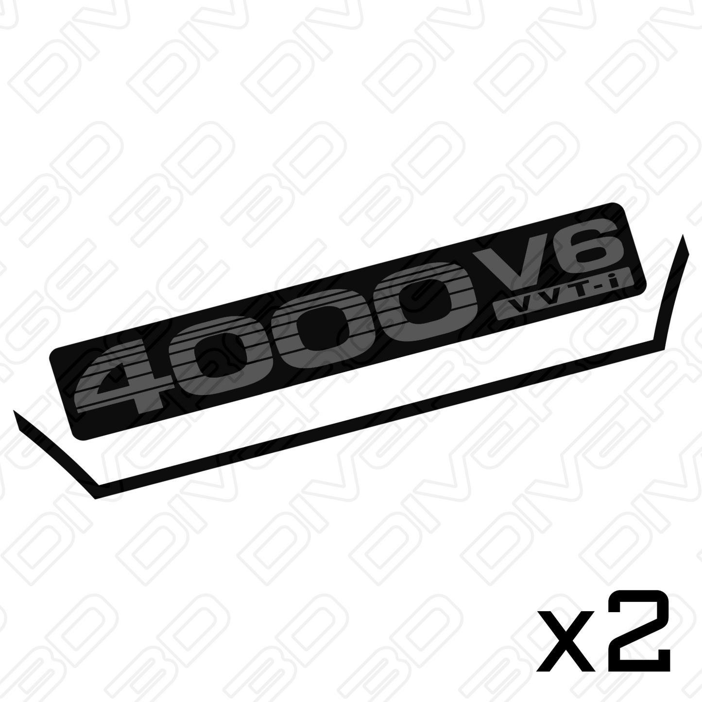 4000 V6 VVT-i Side Decals (Pair) for Toyota LandCruiser Prado 120 Series (2002-2009)