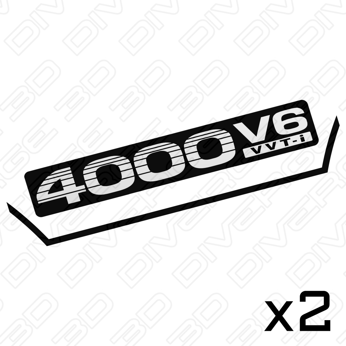 4000 V6 VVT-i Side Decals (Pair) for Toyota LandCruiser Prado 120 Series (2002-2009)
