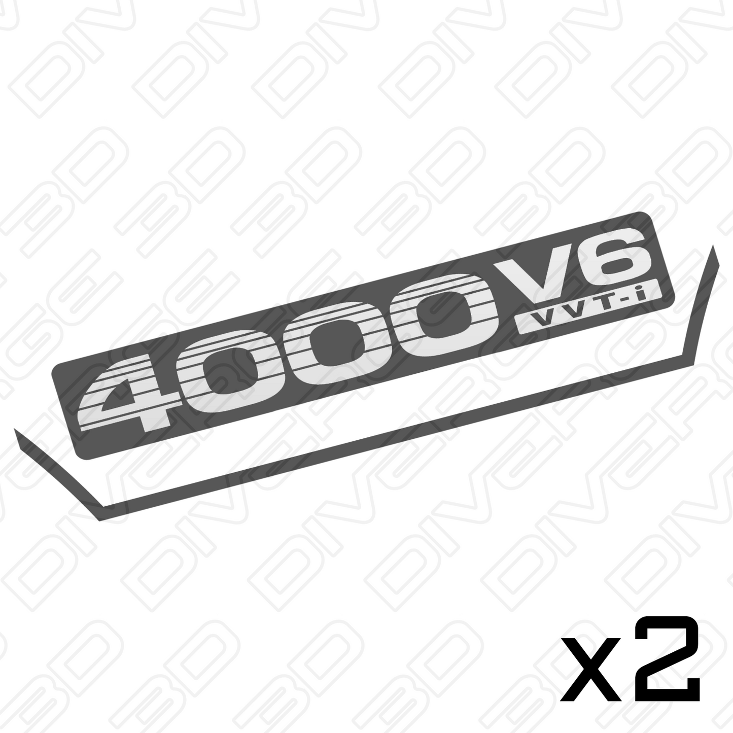 4000 V6 VVT-i Side Decals (Pair) for Toyota LandCruiser Prado 120 Series (2002-2009)