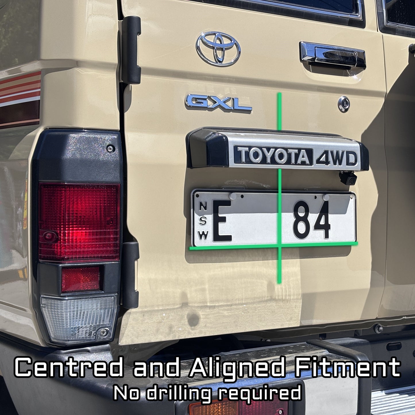 Australian Standard License Plate Bracket for Toyota LandCruiser 76 and 78 Series (1984 onwards)